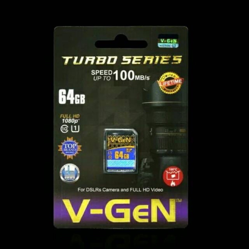 V-GEN SD XC CARD SDXC Vgen 64GB 128GB Class 10 Class10 Turbo Camera Kamera Memory Card Original