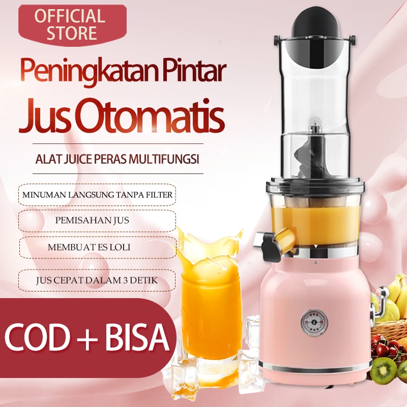 ALAT JUICE PERAS MULTIFUNGSI Kapasitas 800ml Juicer Kaliber Besar, Juicer Buah Dan Sayuran Otomatis Rumah Tangga Pembuat Jus Asli