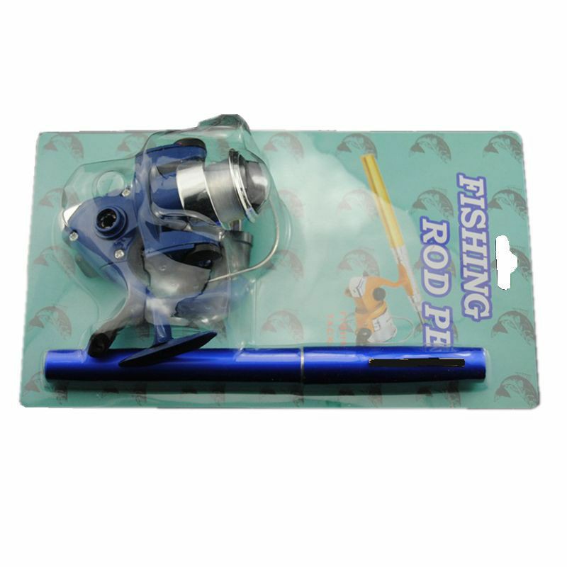 pancingan Joran pulpen 1 meter pen rod fishing set portable spinning/baitcasting reel telescopic