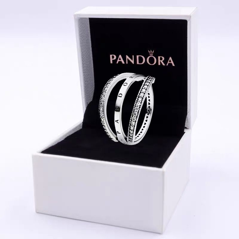 Pandora Cincin 925 Silver Hias Kubik Zirkon Berlian Untuk Wanita