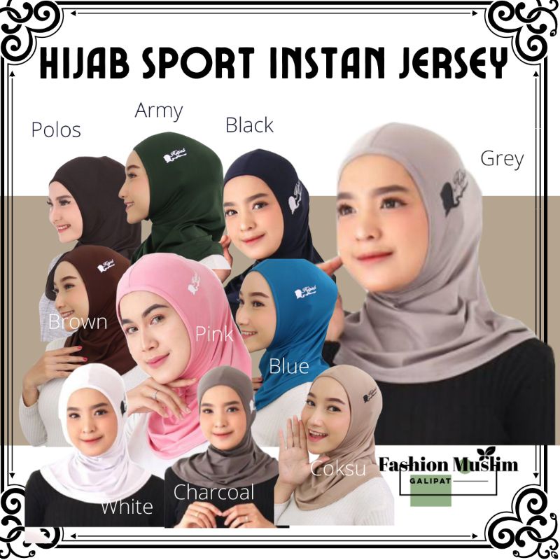 Hijab Sport Hijab Olahraga Gym Lari Renang Hijab Instan Jersey Murah Kerudung Instant