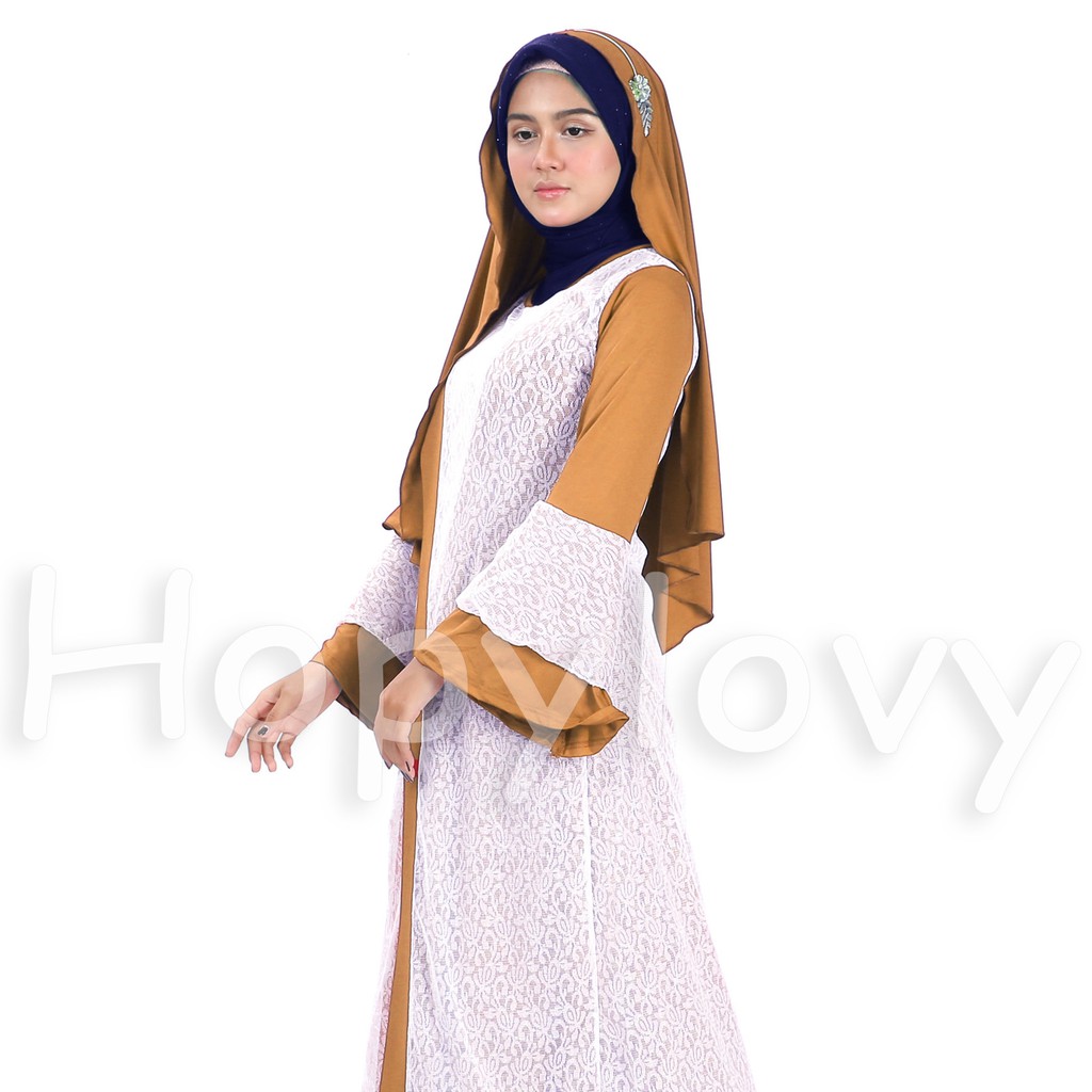 HOPYLOVY - Gamis Maxi Dress Meizza Hijab Brukat