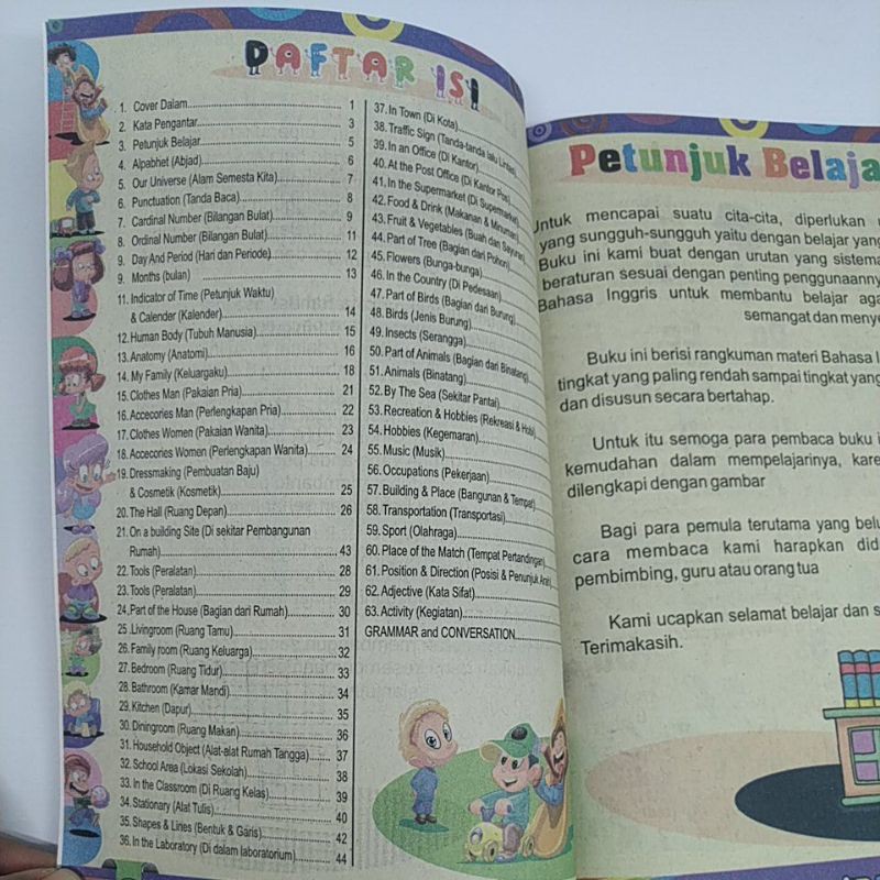 Buku Anak - Kamus Ideal Inggris Indonesia Bergambar Grammar And Conversation-1