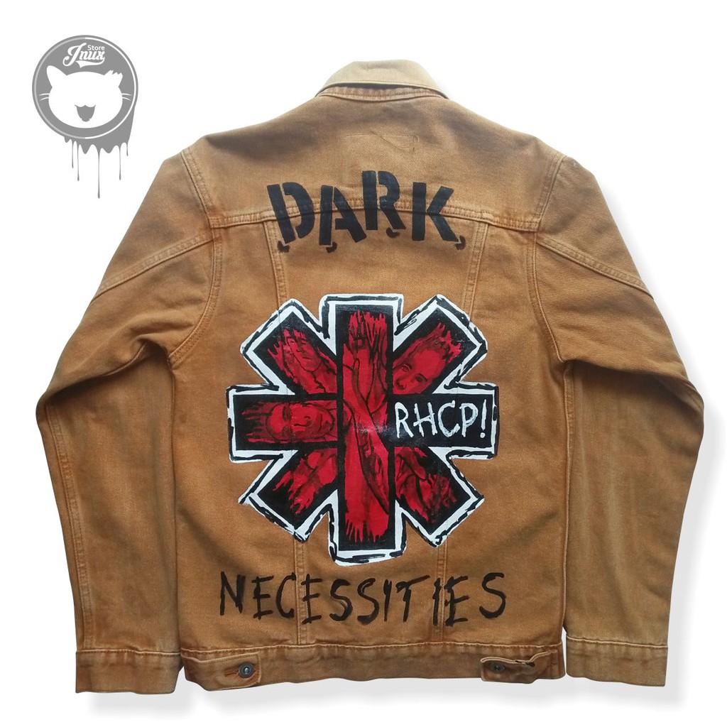 Jual JAKET JEANS PRIA / DENIM JACKET CUSTOM / JAKET RED HOT CHILI