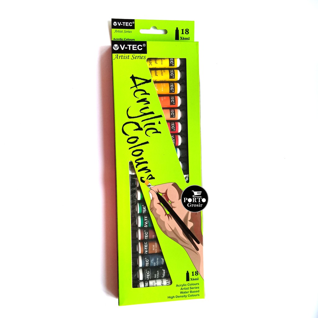 

V-Tec Acrylic 6ml 18 Colours 6 V tec Cat Akrilik Tube 6 ml 18 Warna VT-618/A