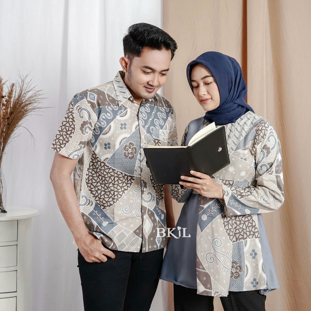 Batik Alina Batik Couple Modern Atasan Blouse Batik Kerja Kantor Wanita