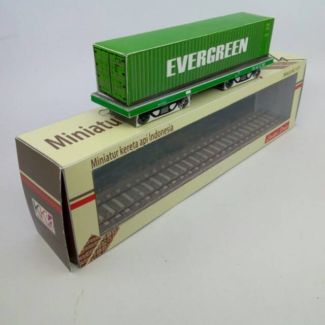 Miniatur kereta api - gerbong kontainer evergreen 40ft