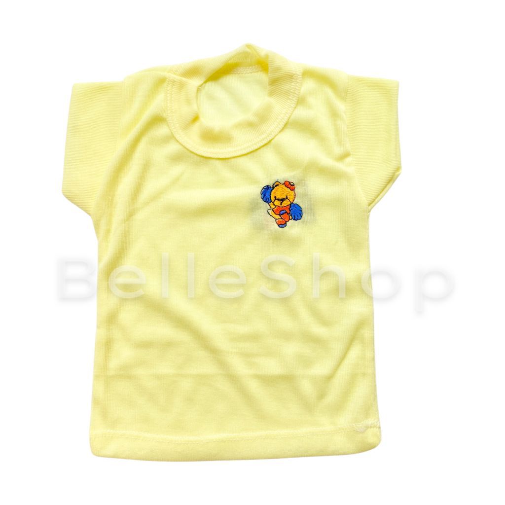 BELLE-12 PCS Kaos Oblong Anak Bordir Lengan Pendek SETALI  Bordir