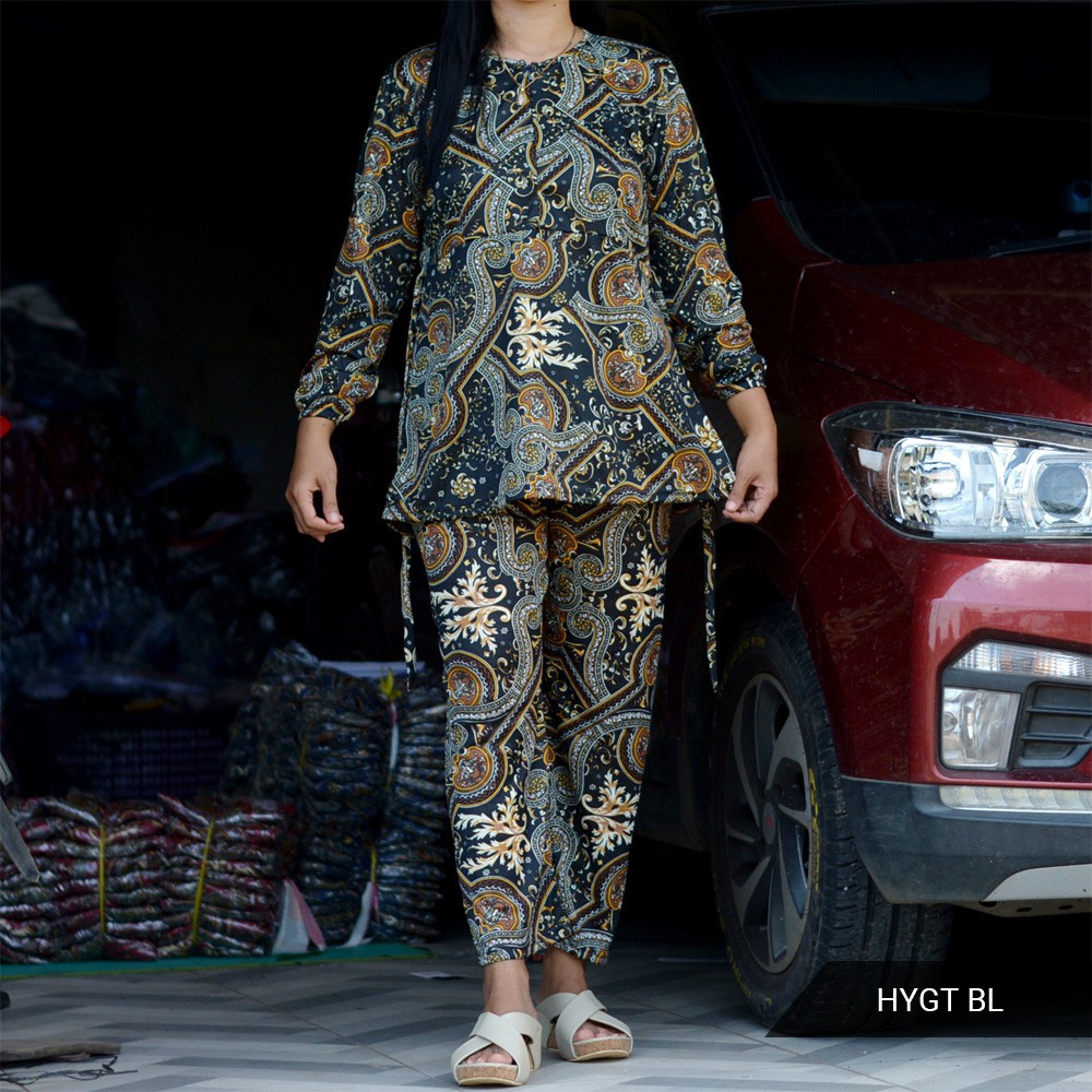 GROSIR TROLIS S M L setelan baju tidur piyama daster hyget oneset sultan busui baju celana HYGT-HYGT BL