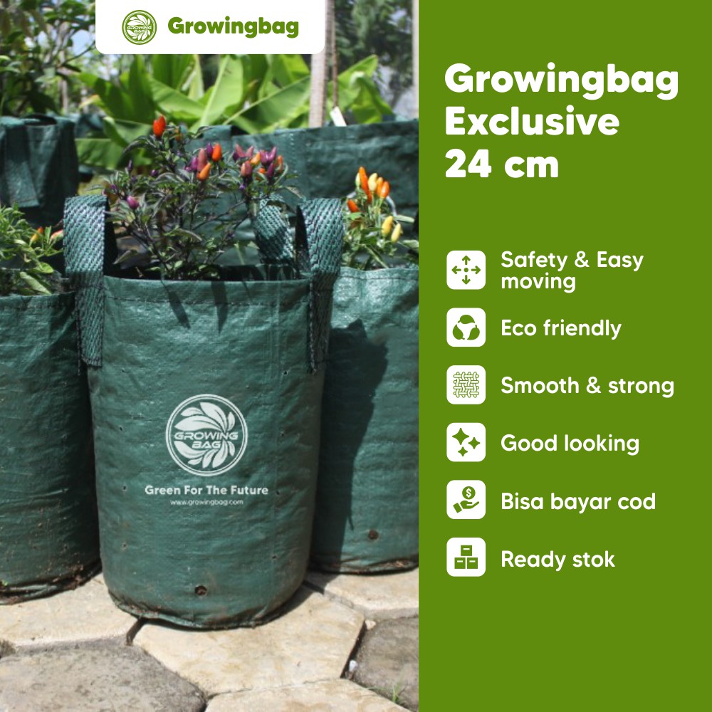 Growing Bag Planter Bag Polybag Pot Grow Garden Tabulampot Kantong Semai Tanaman Buah Bibit Benih St