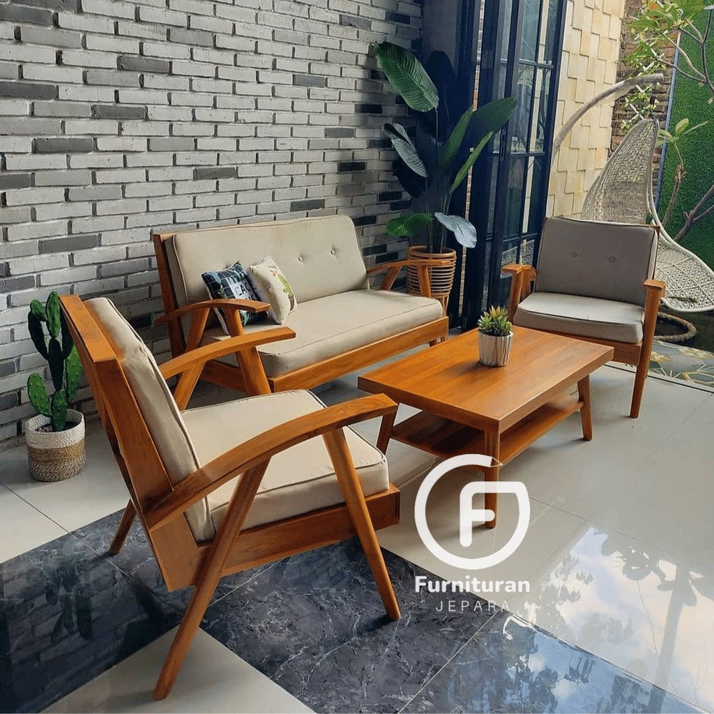 Kursi Tamu Minimalis Set Bahan Jati | Kursi Tamu Jengki Retro Kursi Jawa