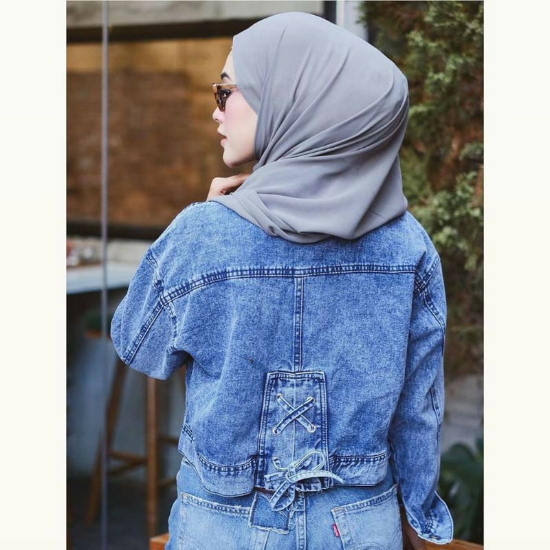 (PROMO)Jaket Jeans Crop Keren Terbaru