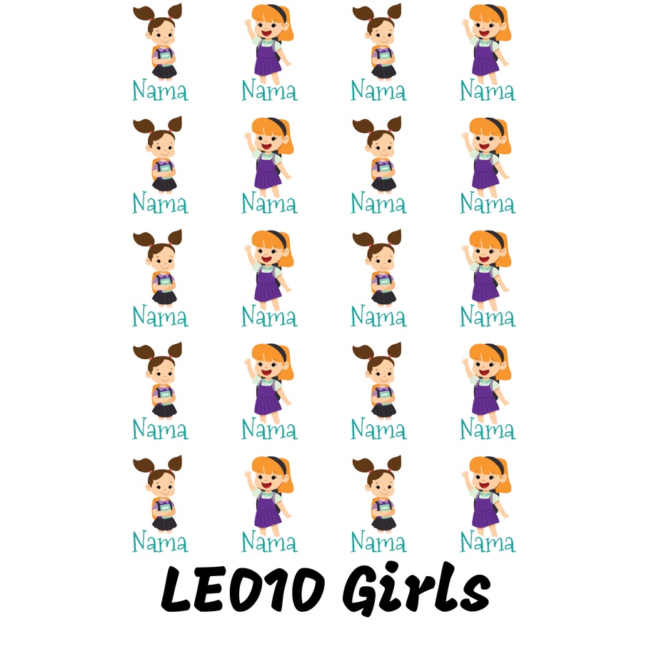 

Sticker Nama Cutting Label Waterproof Tahan Air Girls Play 10 (LE010)