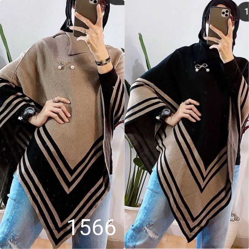 Poncho knitted blouse