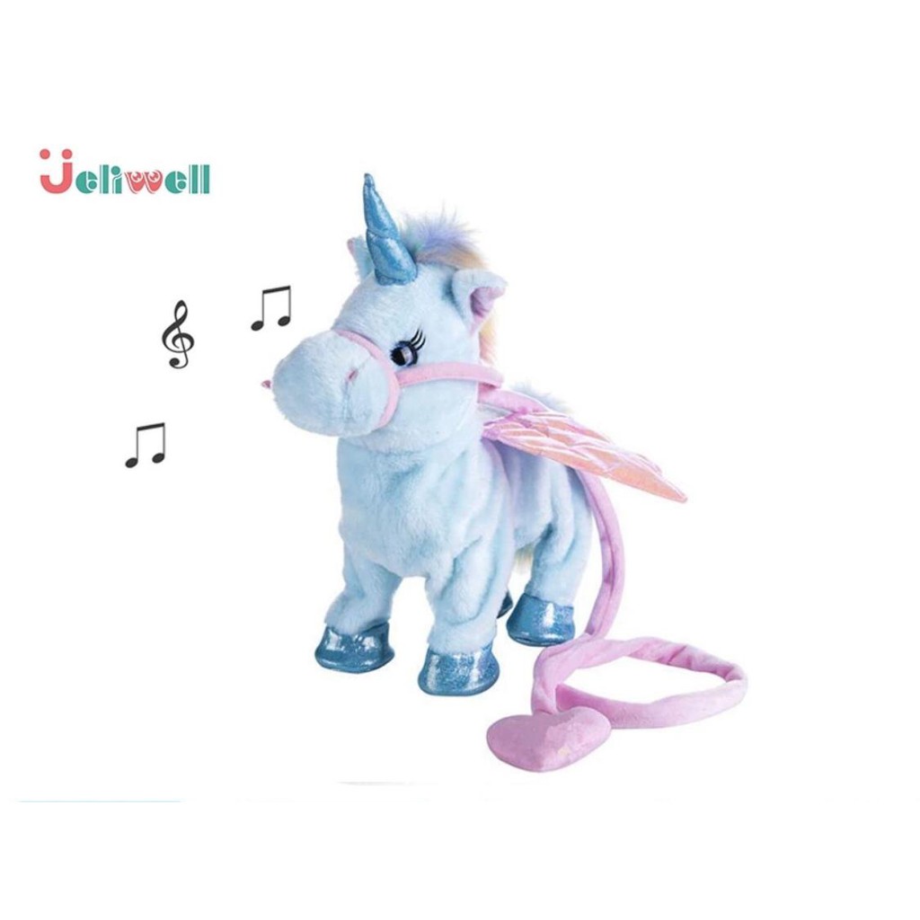 Palembaby Boneka Unicorn Bisa Jalan + Goyang + Nyanyi Tombol di tali 5080