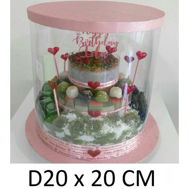 

[COD] Cake Box Kotak Kue Gift Mika Bulat D20 x T20 cm +Tatakan [COD]