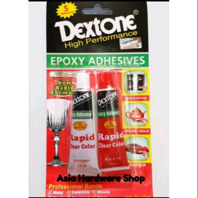 Lem Dextone Rapid Epoxy Clear 5 Menit Lem Keramik Kayu Beton Besi Serbaguna DEXTONE 30ml Besar