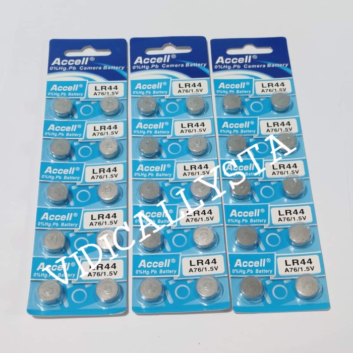 Battery batu Batre tipe L1154F LR44 LR-44 LR 44 A76 Mainan kalkulator