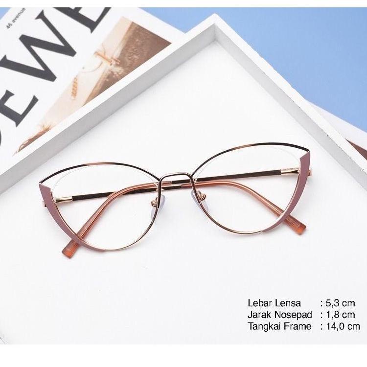 {MURMER} Kacamata Cat Eye Frame 95721 Lensa Photocromic & Anti Radiasi Minus & Bluecromic