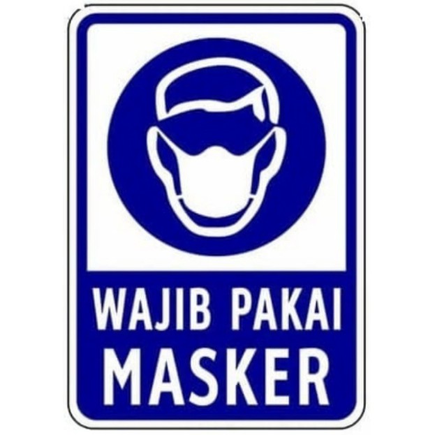 stiker wajib pakai masker
