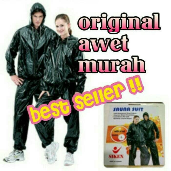 Baju Sauna / Sauna Suit Siken Hitam dengan topi XXXL