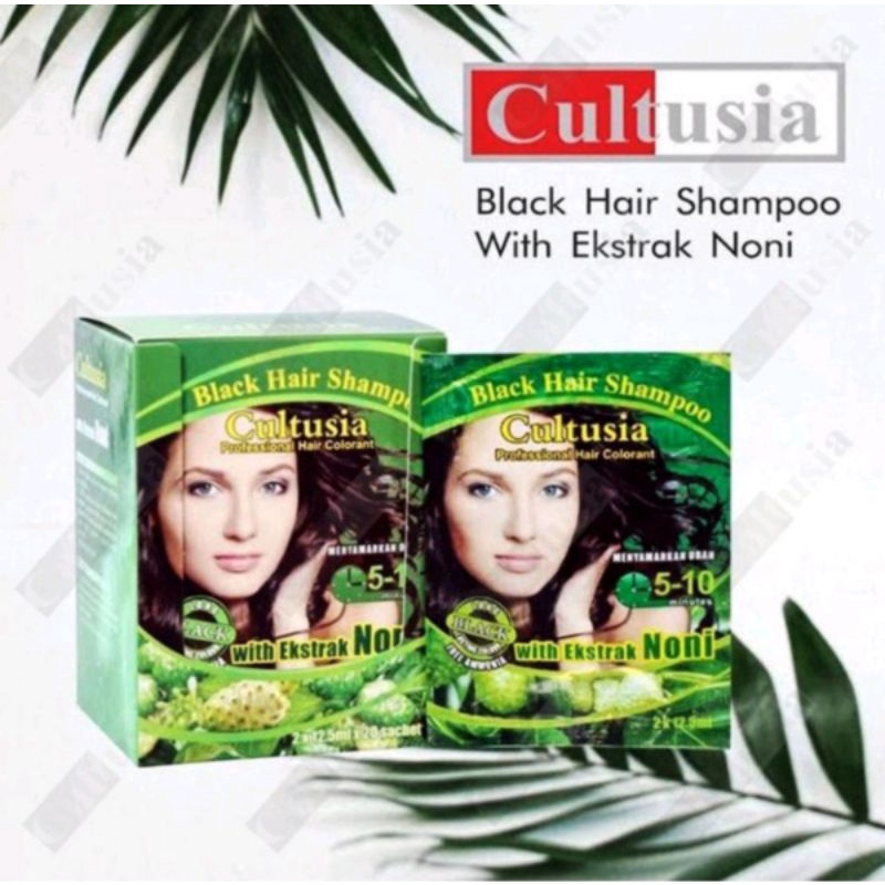 Cultusia Color Shampoo Black / Dark Brown 25ML Pewarna Cat Rambut Noni Hair Magic Shampo