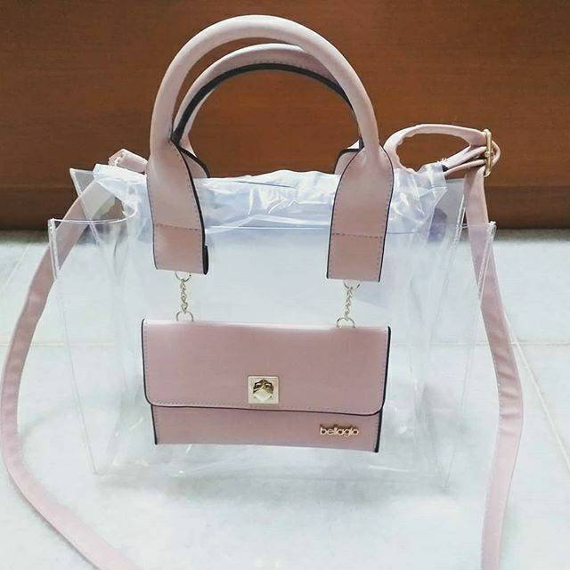 Original Bellagio pink transparent bag