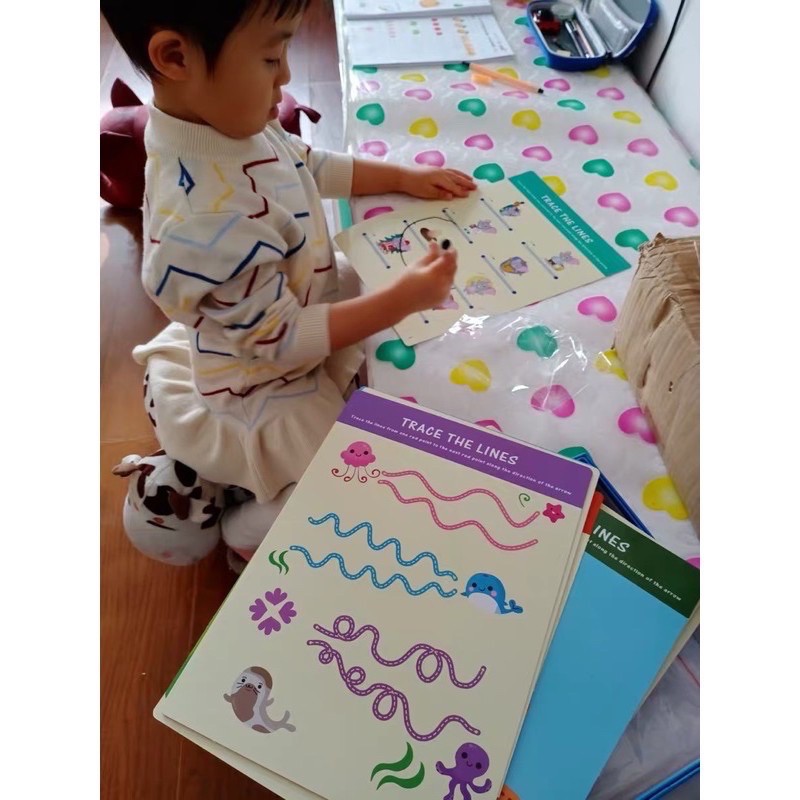 tracing line - wipe clean activity card - kado anak - hadiah anak - latihan menulis - activity card