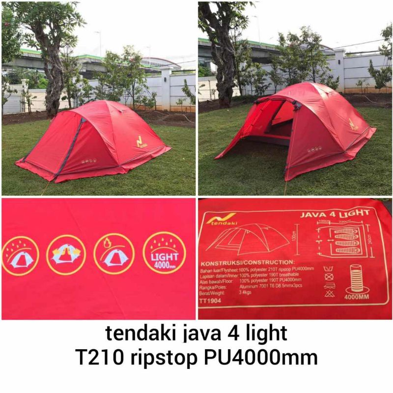 Tenda Camping Go Java 4 light FREE FOOTPRINT Great Outdoor Java 4 light Tenda Frame alloy kapasitas 