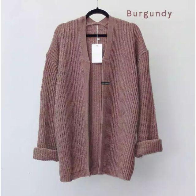 oversize kardy knit/sweaterajut-Burgundi