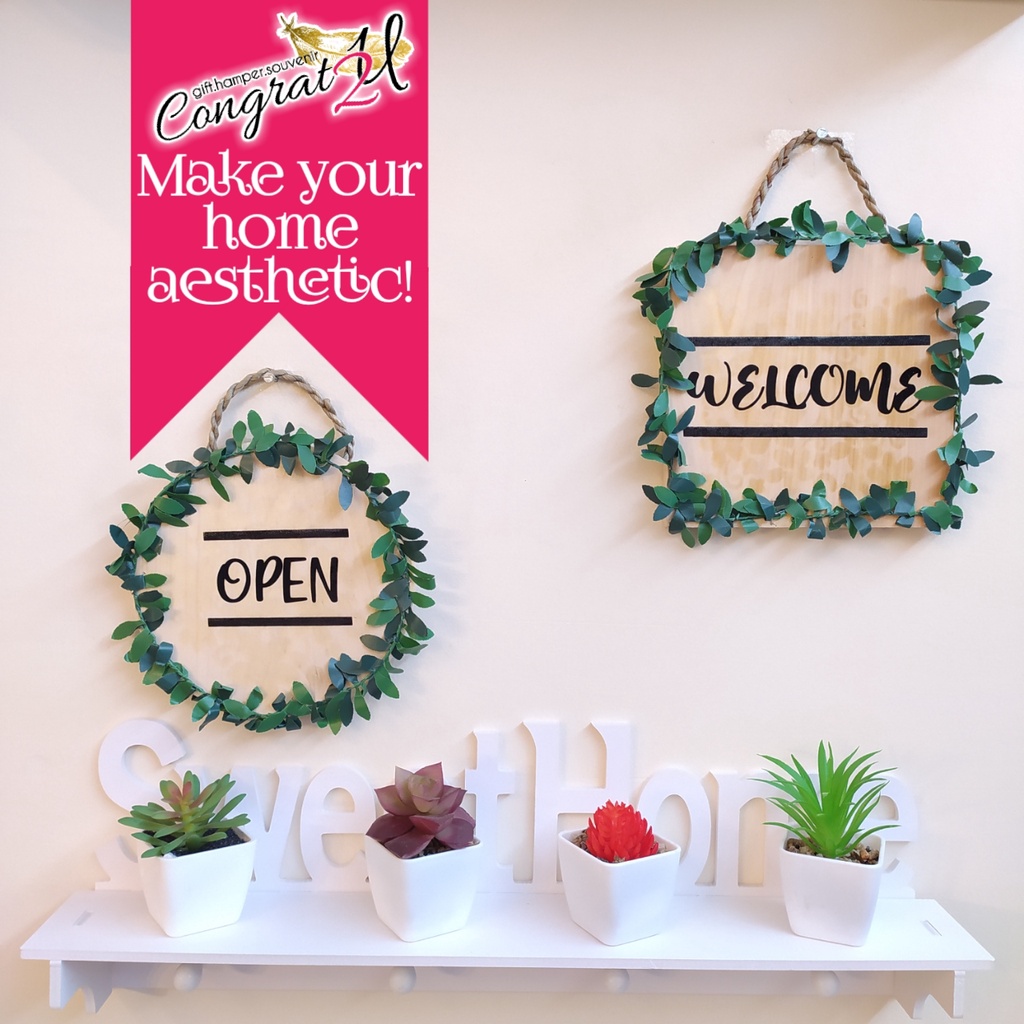 WALL DECOR AESTHETIC PAPAN SIGN WELCOME SIGN KAYU BOLAK BALIK VINTAGE SELAMAT DATANG MURAH VINTAGE RETRO DECO DEKORASI PAJANGAN HIASAN DINDING PINTU RUMAH OPEN CLOSE BOLAK BALIK OPEN CLOSED AKRILIK BOARD CUSTOM WALLDECOR ESTETIS