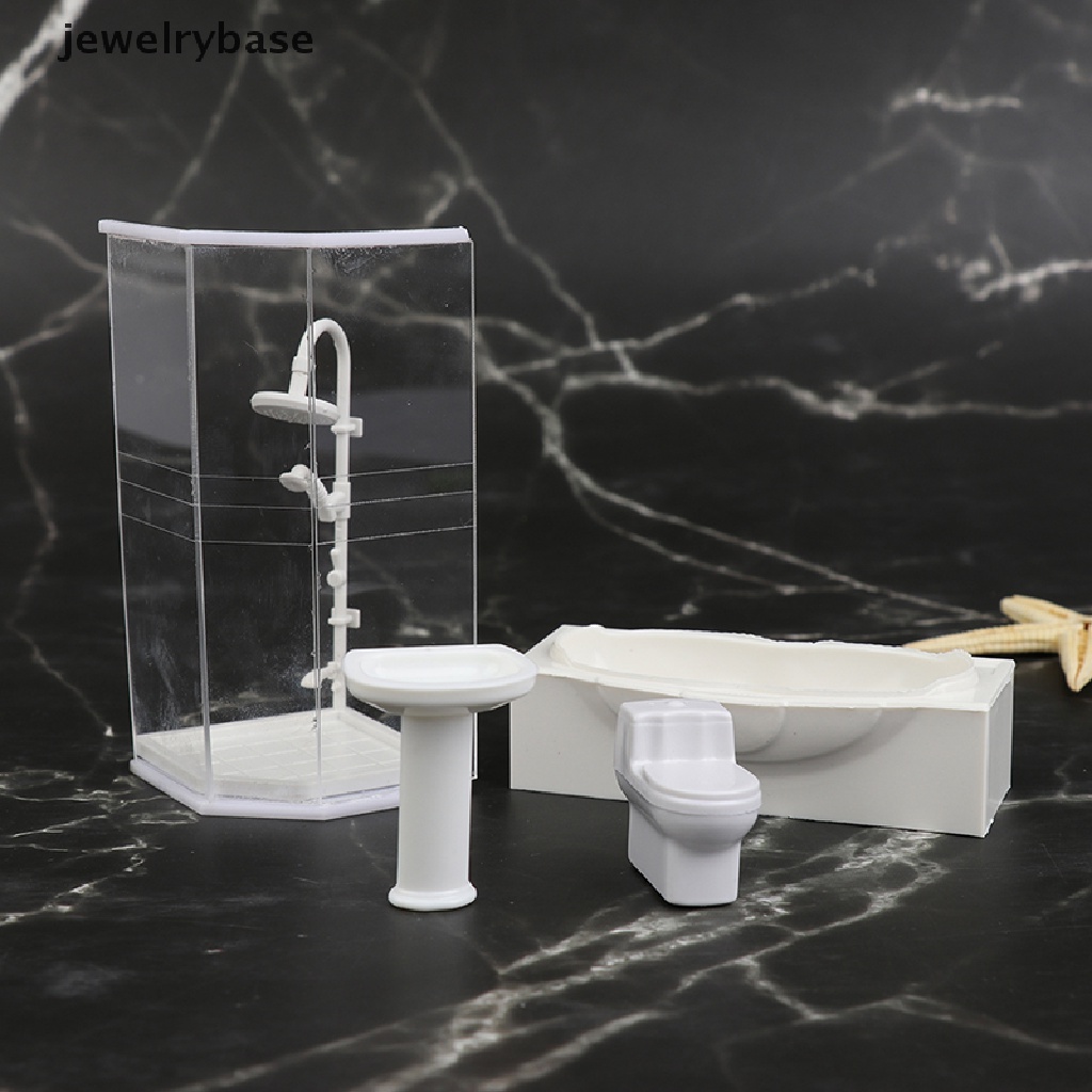 (jewelrybase) Mainan Miniatur Bathtub / Wastafel / Toilet / Kamar Mandi Skala 1: 25 Untuk Aksesoris Rumah Boneka