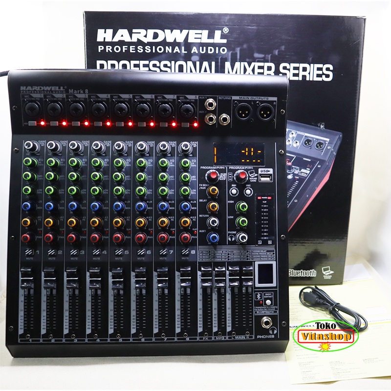 MIXER HARDWELL MARK 8 MIKSER AUDIO ORIGINAL 8 CHANEL WITH USB SOUNDCARD