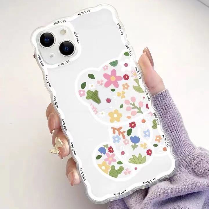 Case Desain Beruang Bunga Untuk Iphone 13 Pro Max / 12 / 11 / XS / XR / X / 8 / 7 / 6 / 6s / Plus Se202020