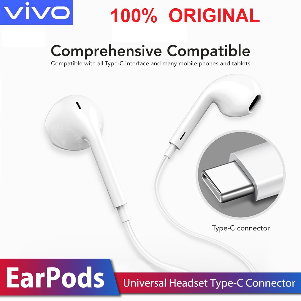 Headset X51 5G V20 Pro X50 Pro Earphone VIVO Type-C  Original100%