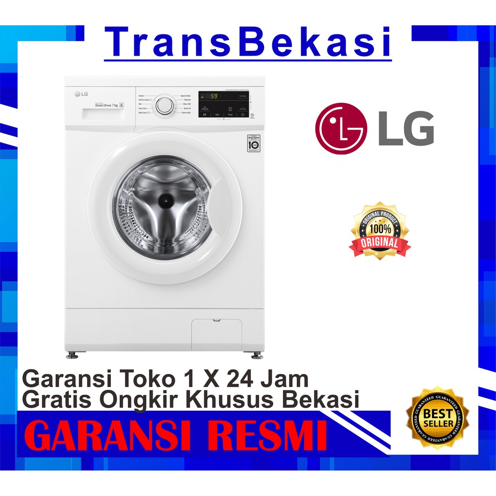 MESIN CUCI FRONT LOADING 8 KG LG FM1208N3W SMART INVERTER FM-1208N3W khusus bekasi free ongkir