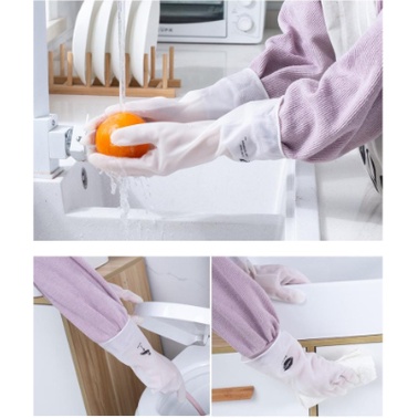 TOMUMUDA Sarung Tangan Karet Cuci Piring Dapur Rubber Cleaning Gloves Thin Waterproof Durable Gloves