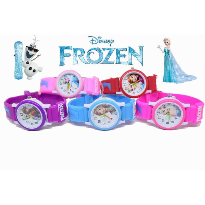 Terbaru JAM TANGAN ANAK PEREMPUAN FROZEN ELSA ANNA JAM TANGAN RUBBER ANALOG