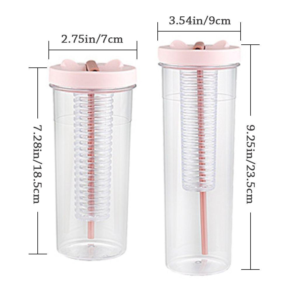 SOLIGHTER 670/800ML Straw Cup Cute Transparent Outdoor Cups Filter