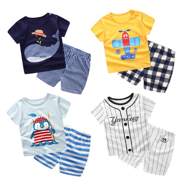 Setelan Baju Lengan Pendek Anak Perempuan dan Laki Laki Setelan Baju Lengan Pendek Anak Perempuan dan Laki Laki
