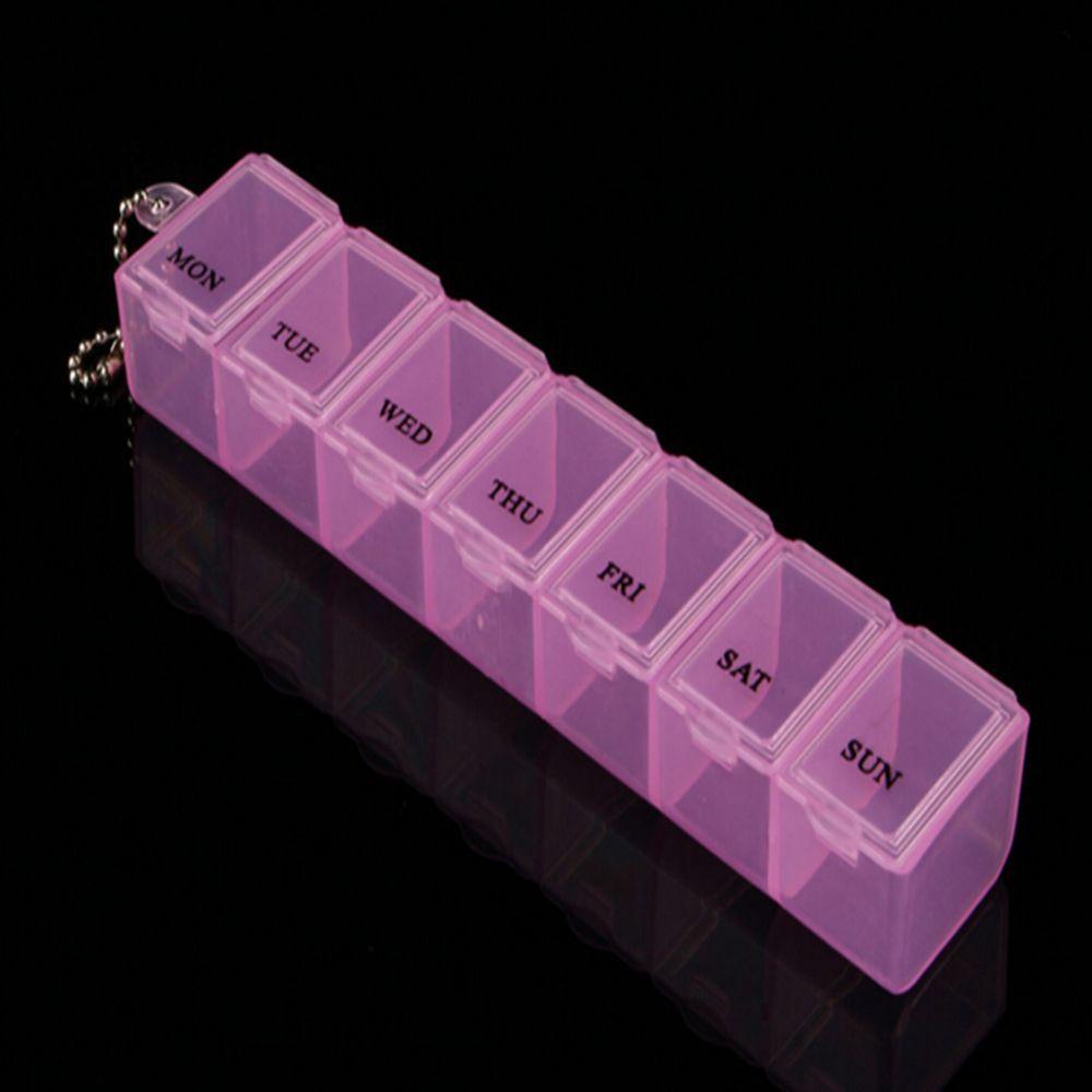 [Elegan] Tablet Case Wadah Organizer 7hari Mingguan Obat Pill Storage Box Pill Case Warna Acak Hadiah 1pcs Portabel Nyaman Perjalanan Wadah Perhiasan Case