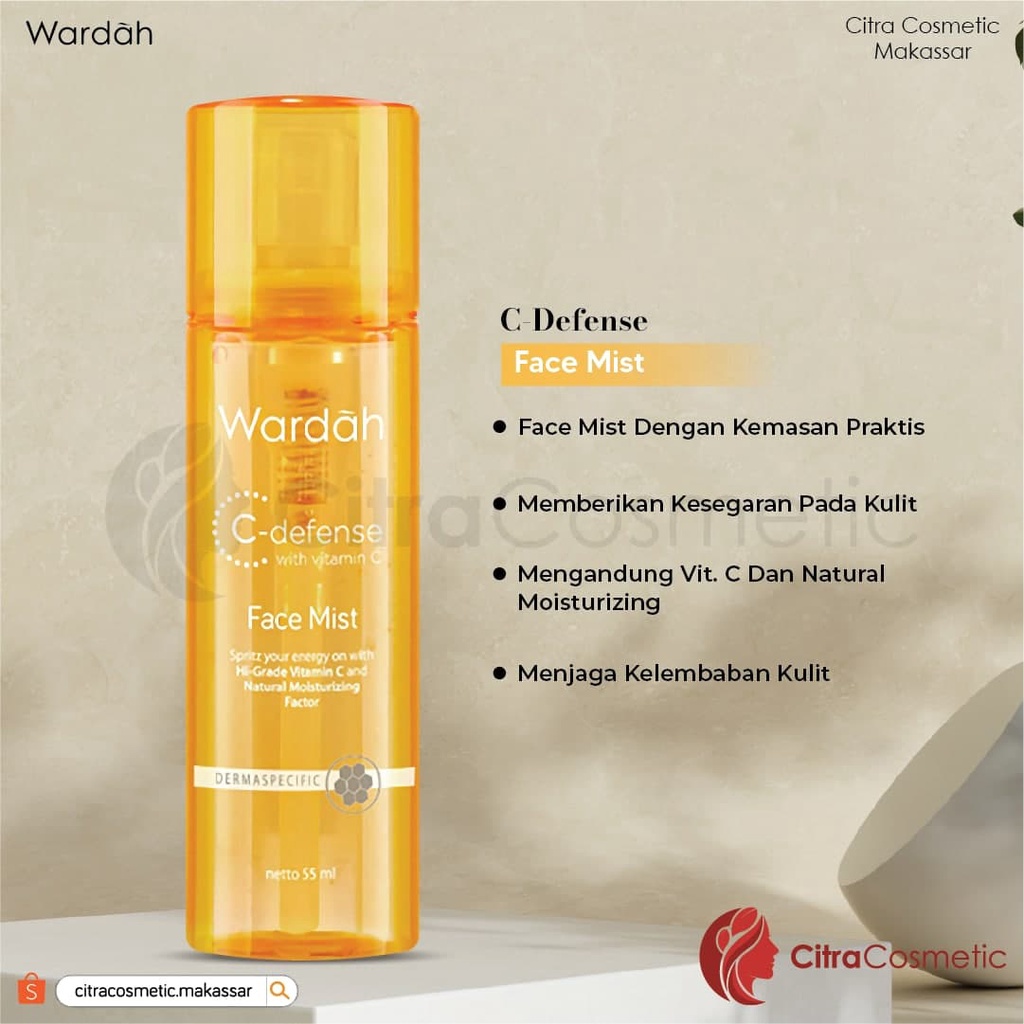 Wardah C-Defense Series DD- Cream Natural | DD-Cream Light | Creamy Wash | Whip Foam | C-Defense Face Mist | Mousse Moisturizer | Sleeping Mask | Creamy Wash |  Serum | Waterclay Mask