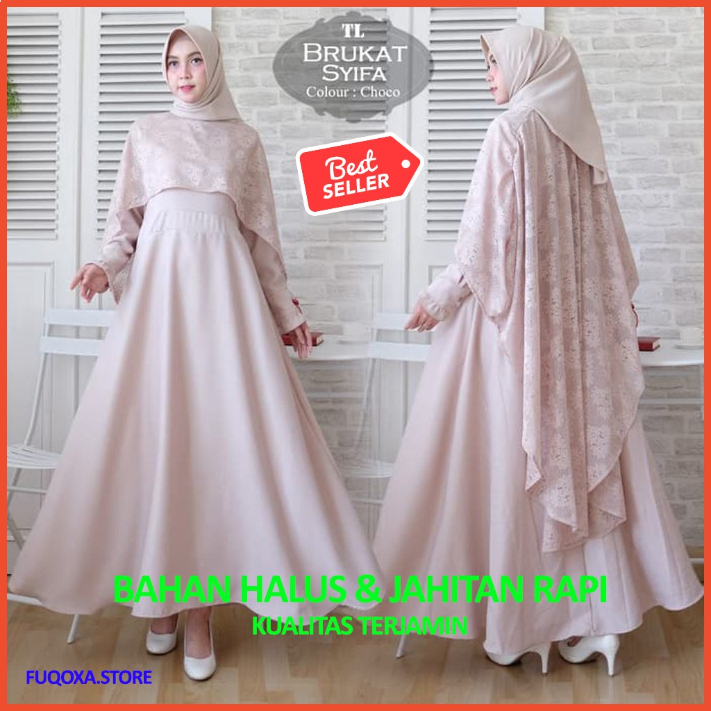 Gamis Wanita Pakaian Syari Adem Baru Terlaris Elegan Remaja L9w2