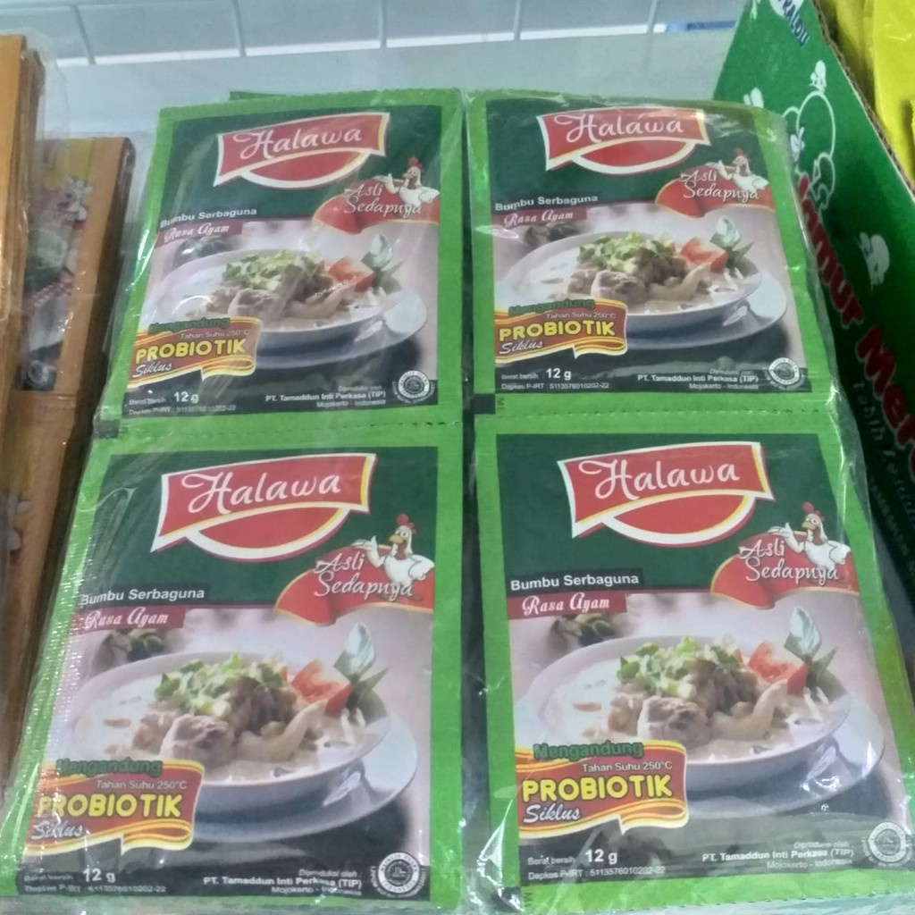 BUMBU MASAK INSTAN HALAWA DAN MERICA BUBUK PLUS PREBIOTIK RASA JAMUR, SAPI DAN AYAM ISI 24 PCS