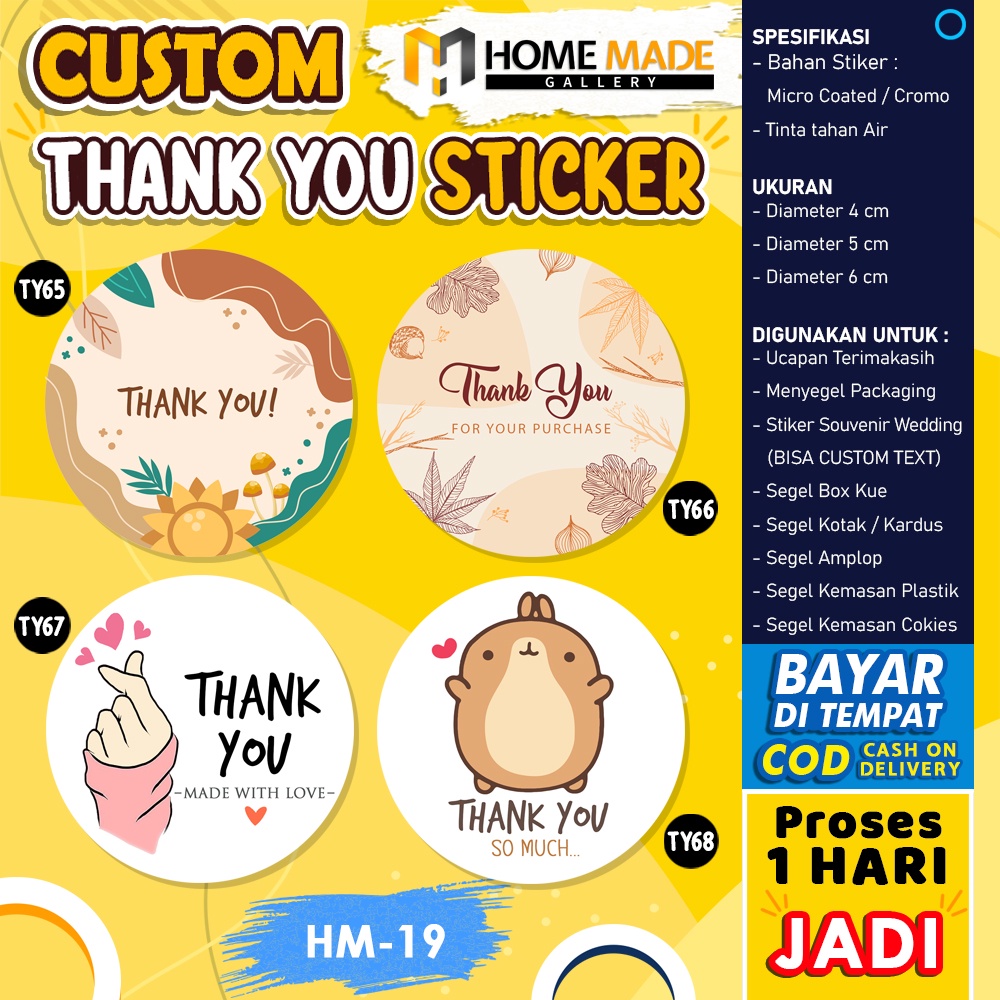 

STICKER THANK YOU FOR ORDER STIKER LABEL PENGIRIMAN TERIMA KASIH OLSHOP LINGKARAN CUSTOM MURAH HM-19
