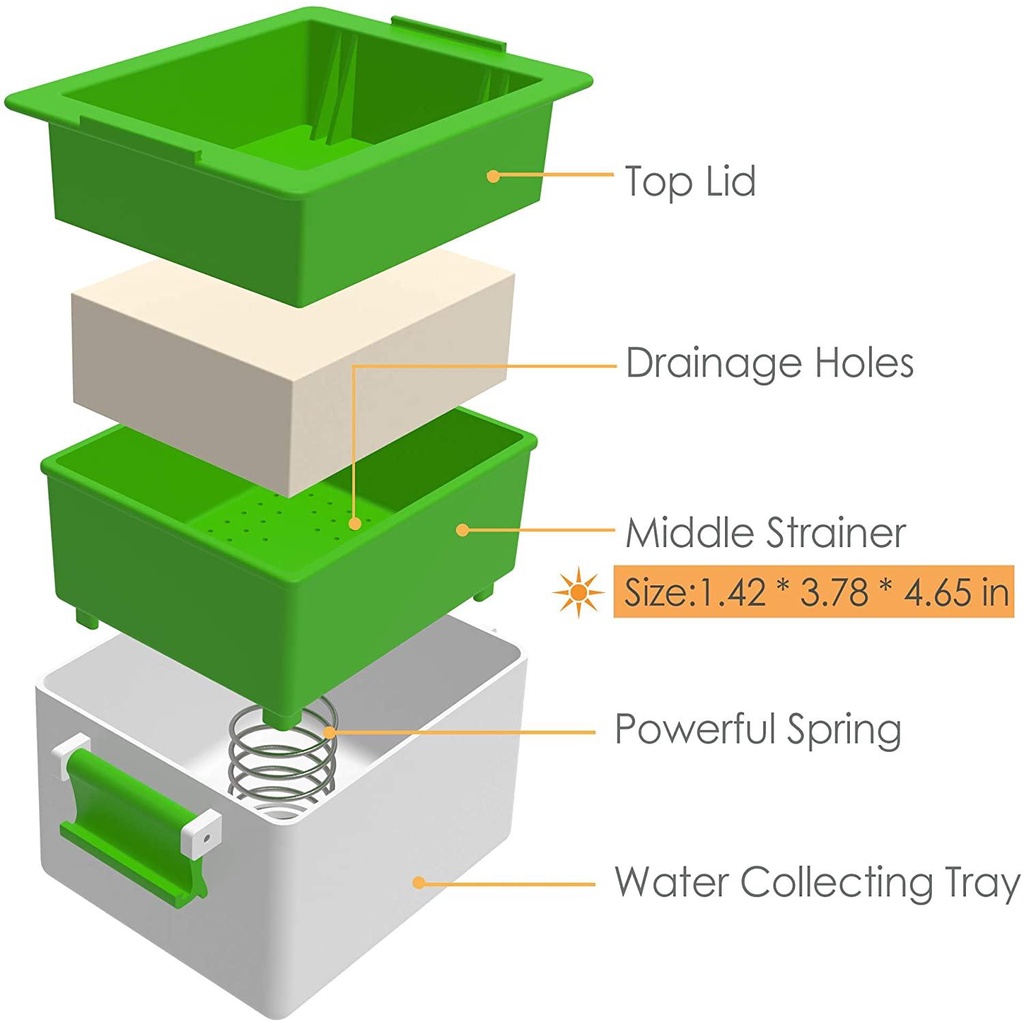 Solighter Tahu Tekan Penghilang Air Dapur Built-in Delicious Drainer Gadget