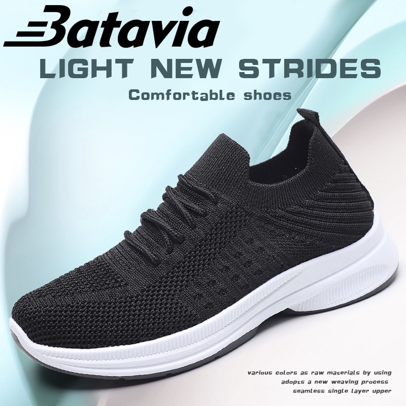 Batavia GROSIR sepatu kanvas wanita rajut sepatu wanita  hitam Sepatu Wanita Sport Women Sneakers A107\A21/A23-1