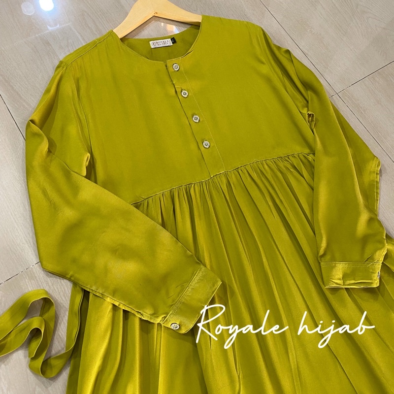 Royale - Chika gamis katun rayon twill premium model susun