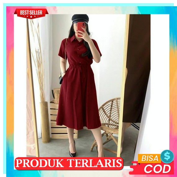 Baju Dress Pesta Wanita Model Terbaru Kekinian Kondangan Imlek Natal Pesta Brukat Selutut Dress Manu