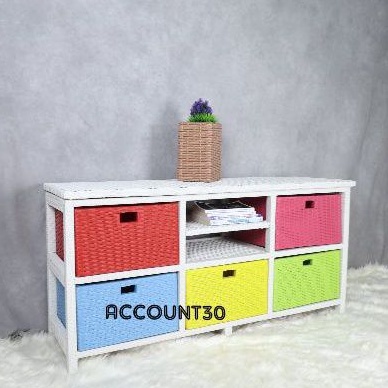 LEMARI TV ROTAN SINTETIS